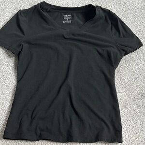 Classic Black V-Neck Women's Top